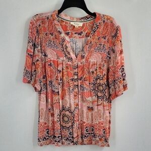 Nurture by Lamaze Pink Flutter Sleeve Blouse with Relaxed Pleats